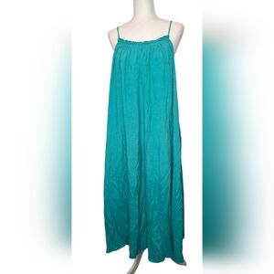HYFVE Womens Flowy Flared Maxi Dress Teal Size Large Travel Vacation Resortwear